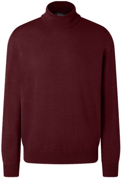 MAERZ Muenchen Pullover - Classic Fit - Rollkragen - Merinowolle - dunkelrot