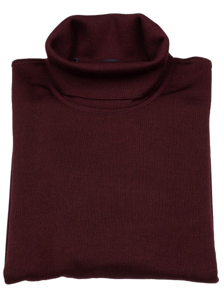 MAERZ Muenchen Pullover - Classic Fit - Rollkragen - Merinowolle - dunkelrot