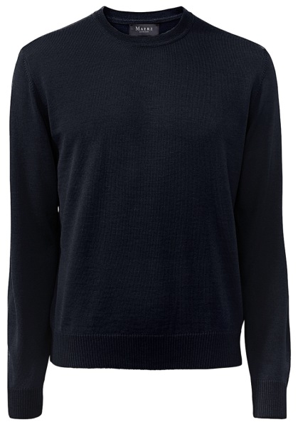 MAERZ Muenchen Pullover - Classic Fit - Rundhals - Merinowolle - navy - ohne OVP