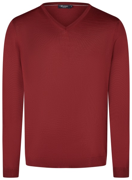 MAERZ Muenchen Pullover - Modern Fit - V-Ausschnitt - rot