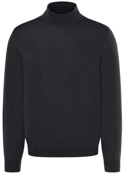 MAERZ Muenchen Pull - Regular Fit - col roulé - laine mérinos - noir