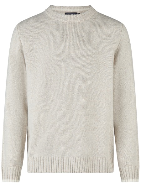 MAERZ Muenchen Pullover - Regular Fit - Rundhals - Merinowolle - gedecktes weiß