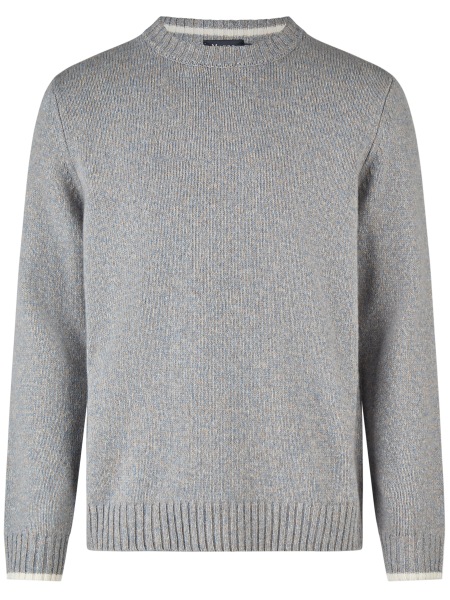 MAERZ Muenchen Pullover - Regular Fit - Rundhals - Merinowolle - grau