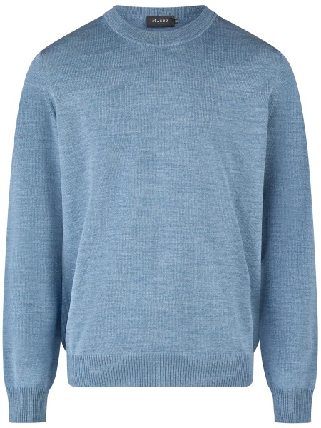 MAERZ Muenchen Pullover - Regular Fit - Rundhals - Merinowolle - hellblau