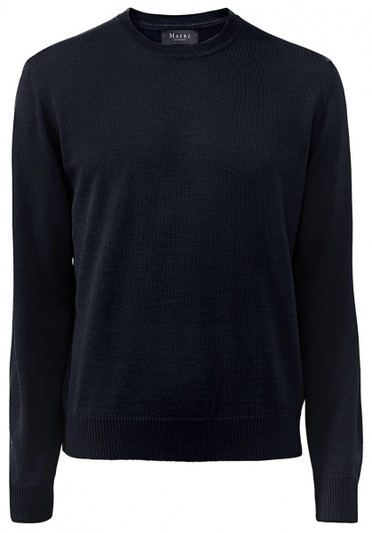 MAERZ Muenchen Pullover - Regular Fit - Rundhals - Merinowolle - navy