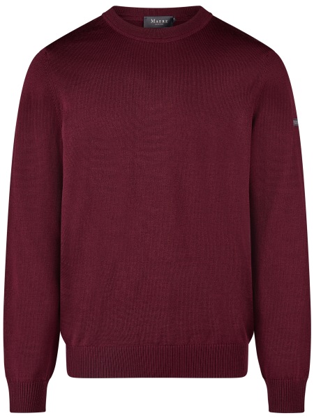 MAERZ Muenchen Pullover - Regular Fit - Rundhals - Merinowolle - rot