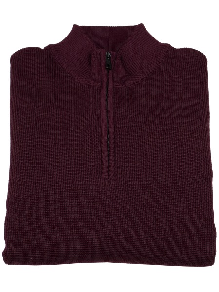 MAERZ Muenchen Pullover - Regular Fit - Troyer - barolo rot