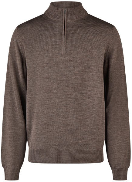 MAERZ Muenchen Pullover - Regular Fit - Troyer - Merinowolle - braun