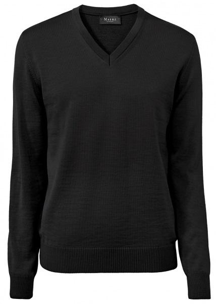 MAERZ Muenchen Pullover - Regular Fit - V-Ausschnitt - Merinowolle - anthrazit