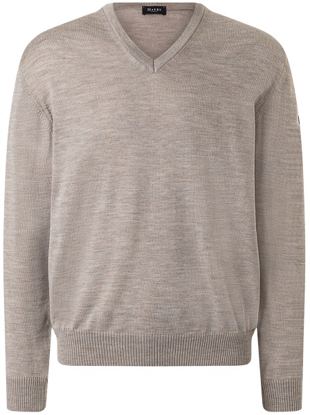 MAERZ Muenchen Pullover - Regular Fit - V-Ausschnitt - Merinowolle - beige