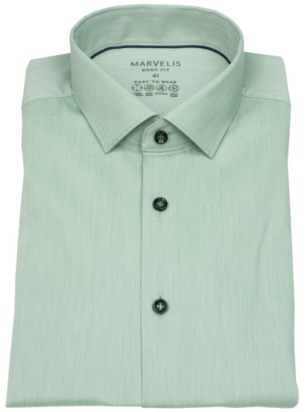 Marvelis Shirt - Body Fit - Easy To Wear Performance - green