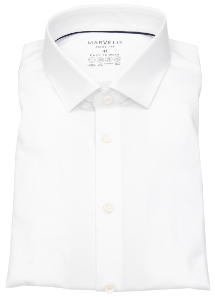 Marvelis Hemd - Body Fit - Easy To Wear Performance - weiß