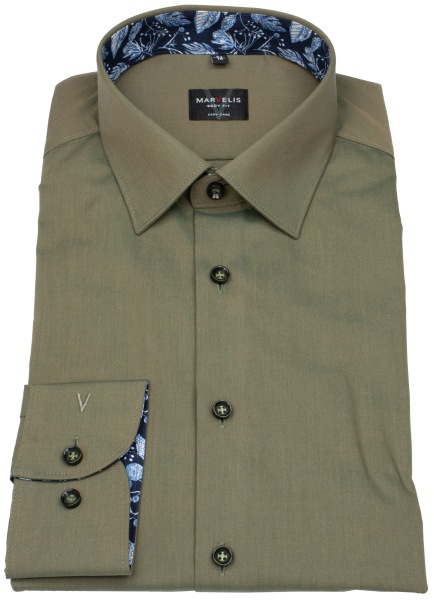 Marvelis Hemd - Body Fit - Kentkragen - grün - extra langer 69cm Arm - ohne OVP