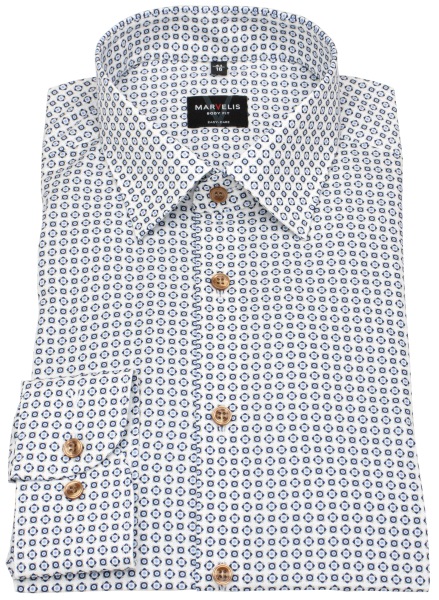 Marvelis Hemd - Body Fit - Kentkragen - Print - mehrfarbig