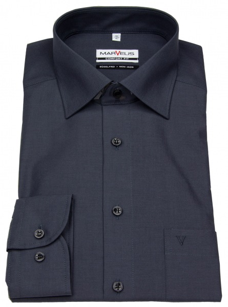 Marvelis Hemd - Comfort Fit - Chambray - anthrazit