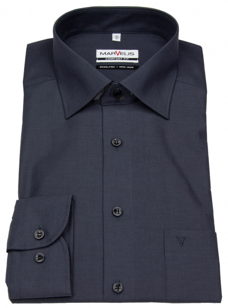 Marvelis Hemd - Comfort Fit - Chambray - anthrazit - ohne OVP