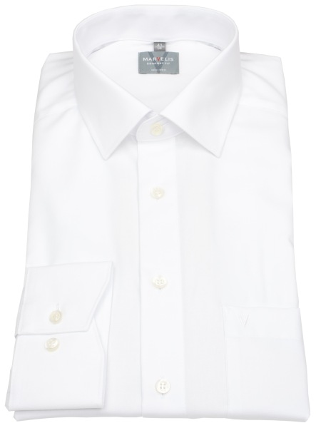 Marvelis Shirt - Comfort Fit - New Kent Collar - White - w/o OP