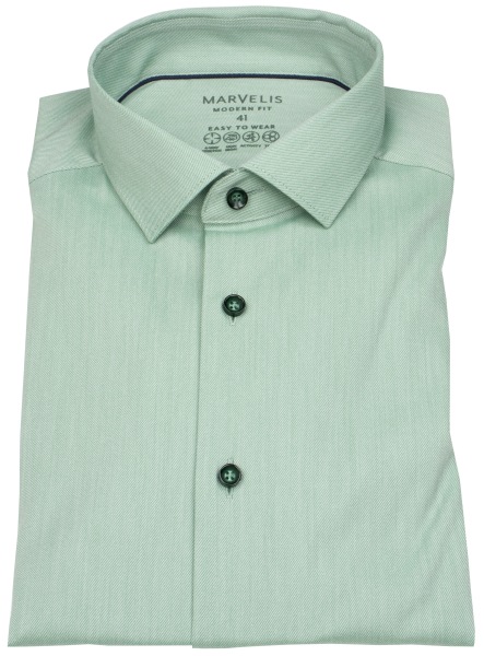 Marvelis Hemd - Modern Fit - Easy To Wear Performance - grün