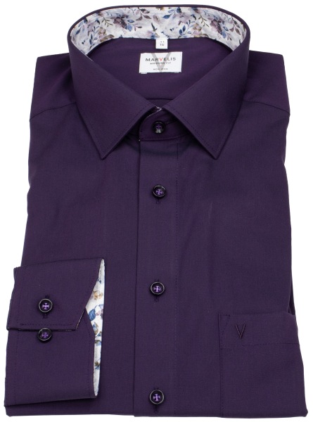 Marvelis Hemd - Modern Fit - Kentkragen - lila