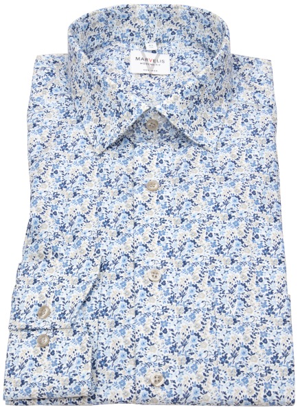 Marvelis Hemd - Modern Fit - Kentkragen - mehrfarbig - extra langer 69cm Arm - ohne OVP - 7236 79 11 