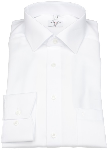Marvelis Hemd - Modern Fit - Kentkragen - weiß