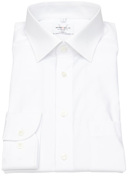Marvelis Hemd - Modern Fit - weiß - extra langer Arm 69cm