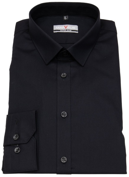 Marvelis Hemd - Super Slim Fit - Kentkragen - schwarz - ohne OVP