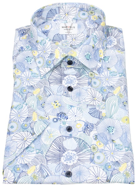 Marvelis Kurzarmhemd - Modern Fit - Print - Kontrastknöpfe - mehrfarbig - ohne OVP