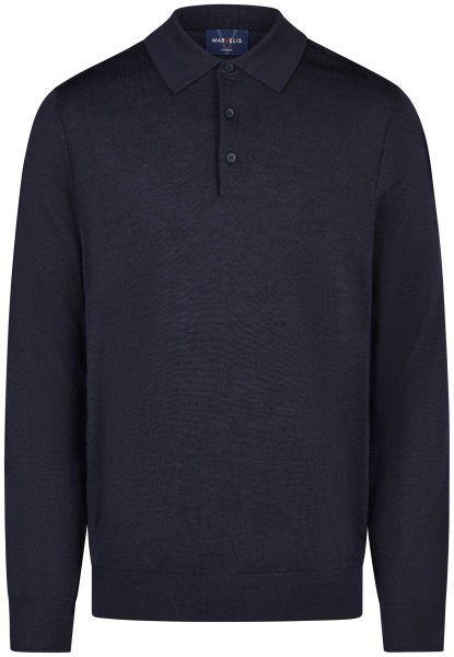 Marvelis Pullover - Merinowolle - Polokragen - dunkelblau