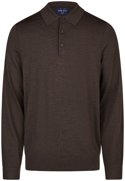 Marvelis Pullover - Merinowolle - Polokragen - dunkelbraun