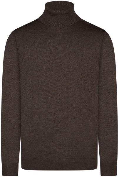 Marvelis Pullover - Merinowolle - Rollkragen - dunkelbraun