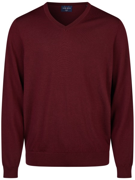 Marvelis Pullover - Merinowolle - V-Ausschnitt - rot