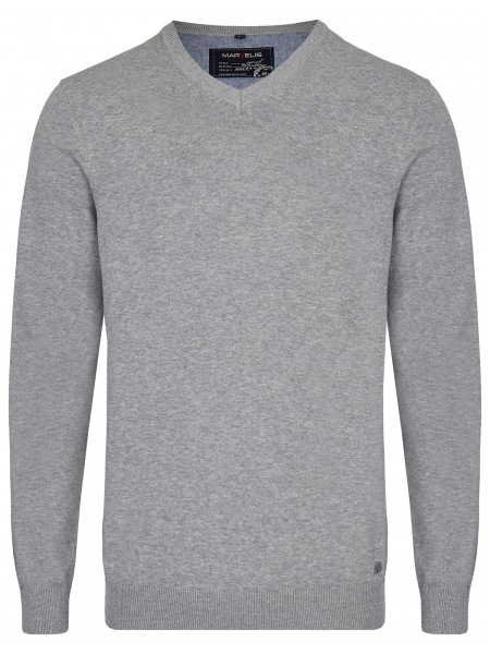 Marvelis Pullover - V-Ausschnitt - grau
