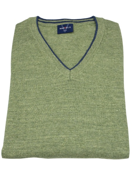 Marvelis Pullover - V-Ausschnitt - grün