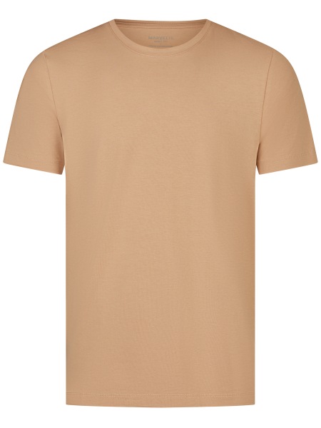 Marvelis T-Shirt Doppelpack - Body Fit - Rundhals - caramel