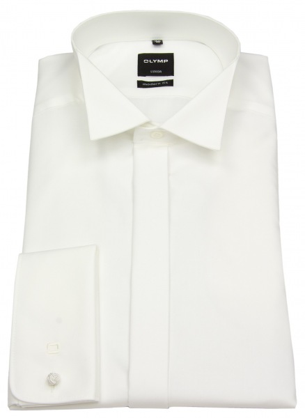 OLYMP Galahemd - Modern Fit - Kläppchenkragen - Umschlagmanschette - helles beige - ohne OVP - 0395 65 21 