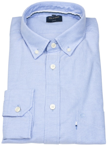 OLYMP Hemd - Casual - Regular Fit - Button Down Kragen - hellblau