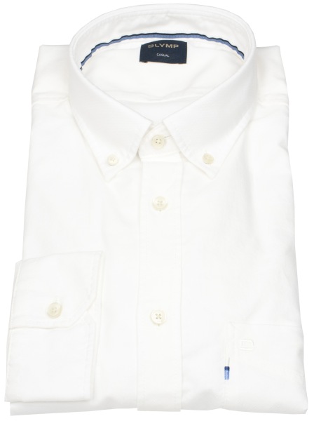 OLYMP Hemd - Casual - Regular Fit - Button Down Kragen - weiß