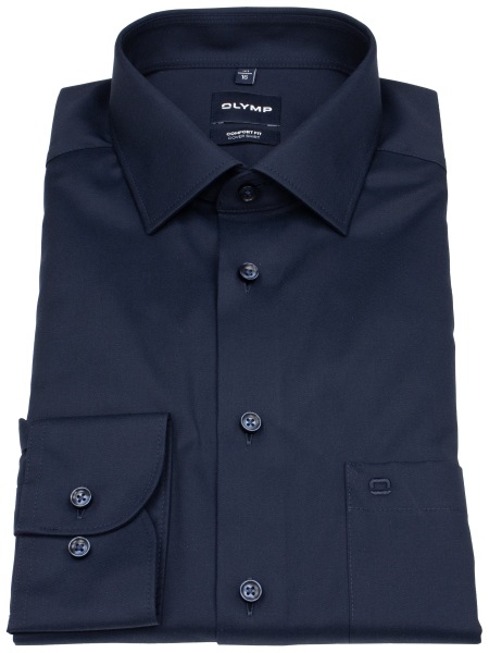 OLYMP Hemd - Comfort Fit - Cover Shirt - extra blickdicht - dunkelblau