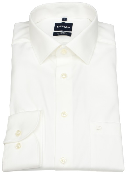 OLYMP Shirt - Comfort Fit - Cover Shirt - extra opaque - light beige
