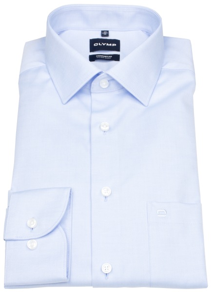 OLYMP Hemd - Comfort Fit - Cover Shirt - extra blickdicht - hellblau