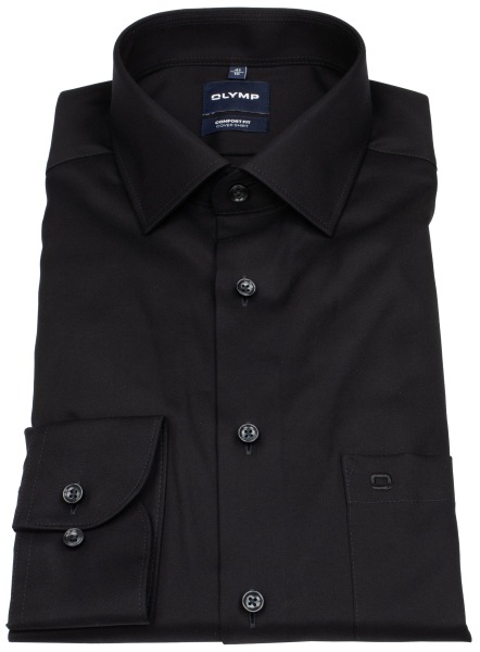 OLYMP Chemise - Comfort Fit - Cover Shirt - extra opaque - noire