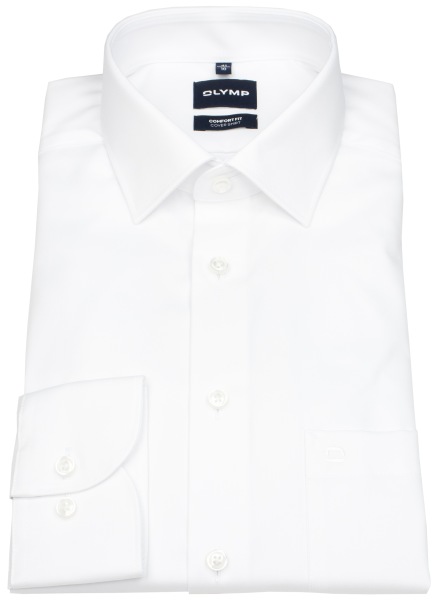 OLYMP Shirt - Comfort Fit - Cover Shirt - extra opaque - white