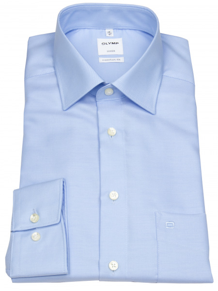 OLYMP Hemd - Comfort Fit - Kentkragen - Twill - extra blickdicht - hellblau