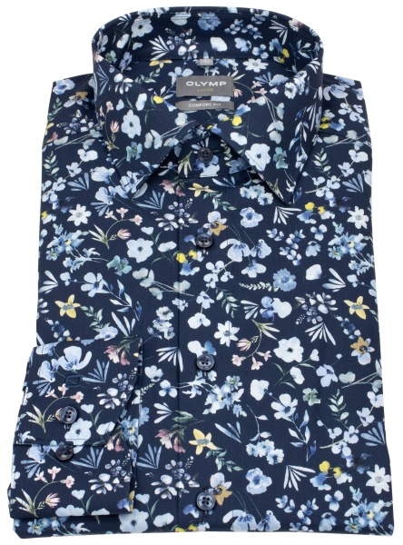 OLYMP Hemd - Comfort Fit - New Kent - floraler Print - mehrfarbig - ohne OVP - 1056 74 18 
