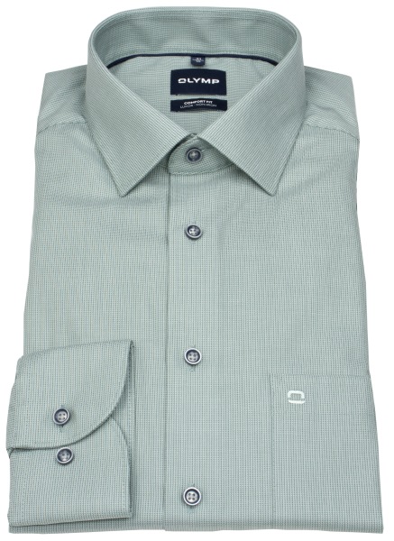OLYMP Chemise - Comfort Fit - Structure - vert