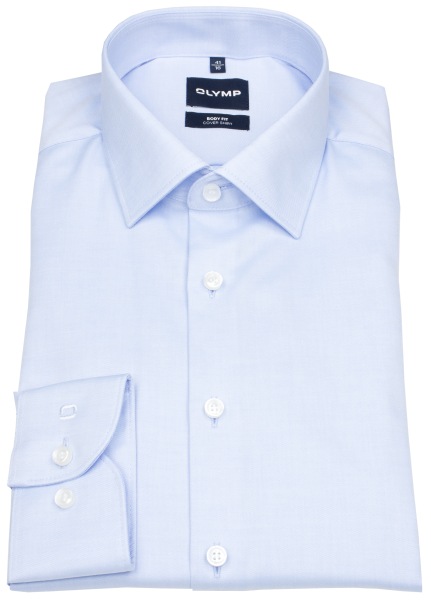 OLYMP Hemd - Level 5 Body Fit - Cover Shirt - extra blickdicht - hellblau