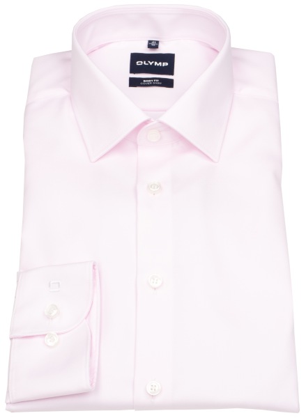 OLYMP Hemd - Level 5 Body Fit - Cover Shirt - extra blickdicht - rosé