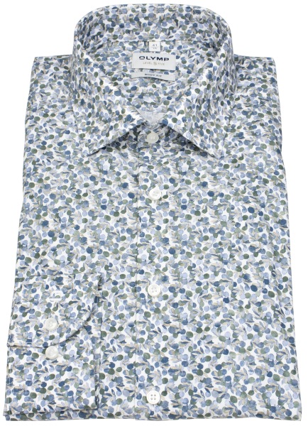 OLYMP Hemd - Level 5 Body Fit - florales Muster - extra langer 69cm Arm