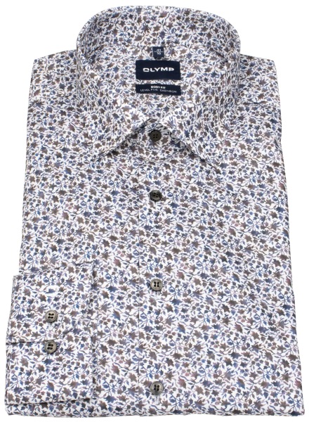 OLYMP Chemise - Level 5 Body Fit - motif floral - multicolore